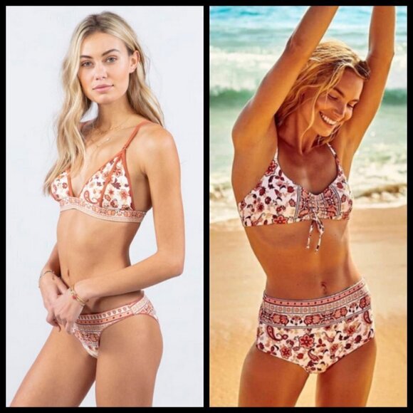 💕RIP CURL💕 Desert Dawn Bikini Banded Triangle Top + High Waisted Bottom M NWT - Picture 7 of 16